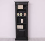 Landhaus Bücherregal Schwarz Kiefernholz Massiv 71x197x39 cm