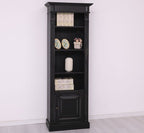Landhaus Bücherregal Schwarz Kiefernholz Massiv 71x197x39 cm