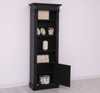 Landhaus Bücherregal Schwarz Kiefernholz Massiv 71x197x39 cm