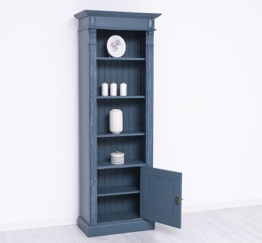 Bücherregal Landhaus Blau Kiefernholz Massiv 71x197x39 cm