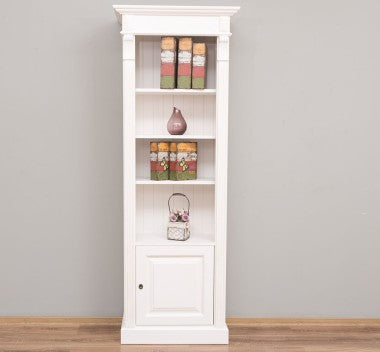 Landhausmöbel Regal Weiß Kiefernholz Massiv 71x197x39 cm
