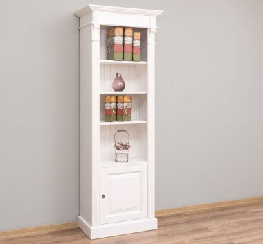 Landhausmöbel Regal Weiß Kiefernholz Massiv 71x197x39 cm
