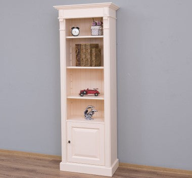 Landhausstil Bücherregal Weiß Kiefernholz Massiv 71x197x39 cm