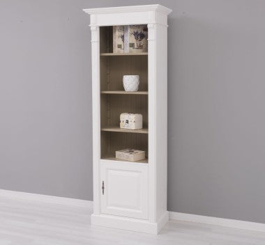 Landhaus Regal Weiß Kiefernholz Massiv 71x197x39 cm