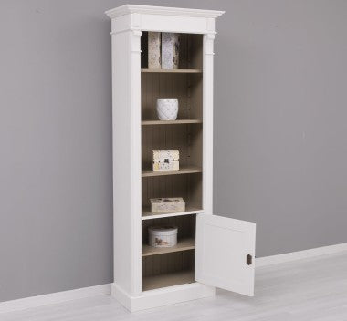 Landhaus Regal Weiß Kiefernholz Massiv 71x197x39 cm