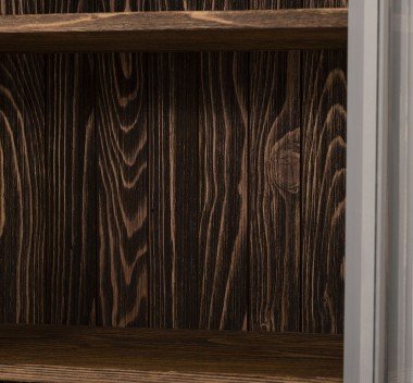Landhausstil Schrank Vitrine Hellgrau 120x197x39 cm Kiefernholz massiv