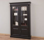 Landhaus Schrank Regal Vitrine Schwarz 120x197x39 cm Kiefernholz massiv