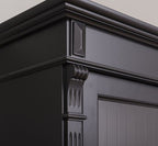 Landhaus Schrank Regal Vitrine Schwarz 120x197x39 cm Kiefernholz massiv