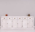 Sideboard Altweiß Landhausmöbel Kiefernholz Massiv 239x93x47 cm