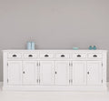 Sideboard Weiß Landhausmöbel Kiefernholz Massiv 239x93x47 cm