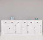 Sideboard Weiß Landhausmöbel Kiefernholz Massiv 239x93x47 cm
