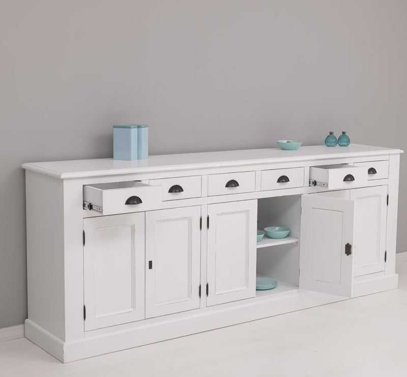 Sideboard Weiß Landhausmöbel Kiefernholz Massiv 239x93x47 cm