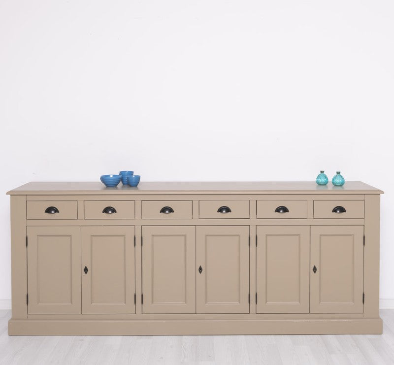 Sideboard Beige Landhausmöbel Kiefernholz Massiv 239x93x47 cm