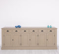 Sideboard Beige Landhausmöbel Kiefernholz Massiv 239x93x47 cm