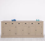 Sideboard Beige Landhausmöbel Kiefernholz Massiv 239x93x47 cm