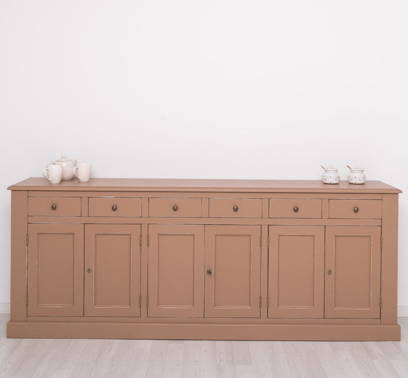 Sideboard Braun Landhausmöbel Kiefernholz Massiv 239x93x47 cm