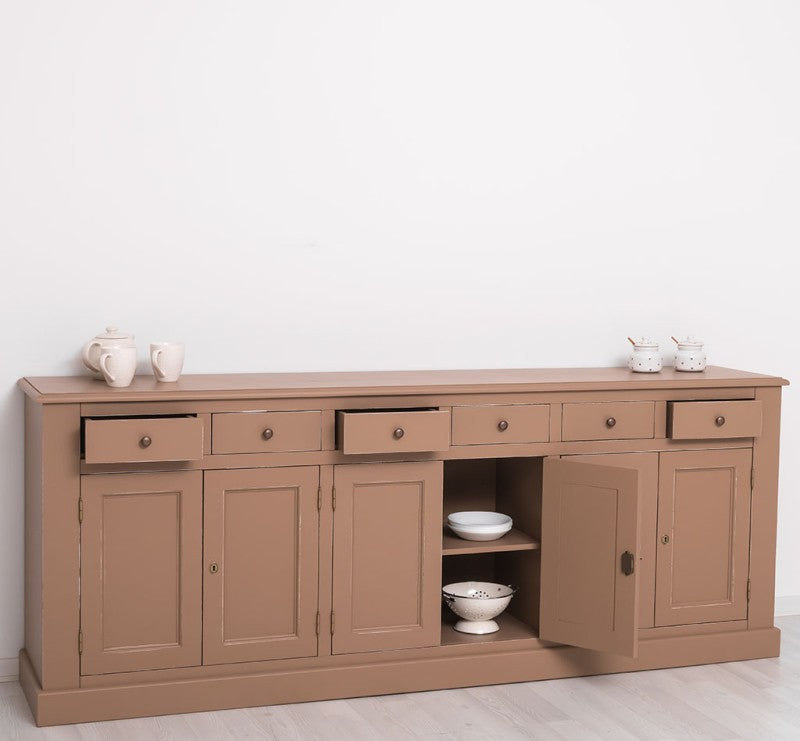 Sideboard Braun Landhausmöbel Kiefernholz Massiv 239x93x47 cm