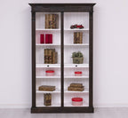 Landhaus Regal Schwarz Weiß 120x197x39 cm Kiefernholz massiv