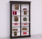 Landhaus Regal Schwarz Weiß 120x197x39 cm Kiefernholz massiv