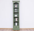 Landhaus Bücherregal Salbei Grün Kiefernholz Massiv 51x190x33 cm