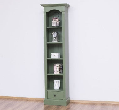 Landhaus Bücherregal Salbei Grün Kiefernholz Massiv 51x190x33 cm