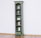 Landhaus Bücherregal Salbei Grün Kiefernholz Massiv 51x190x33 cm