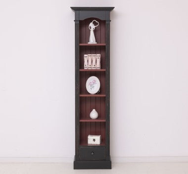 Landhaus Regal Schwarz Kiefernholz Massiv 51x190x33 cm