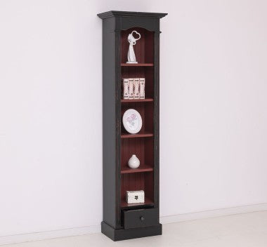 Landhaus Regal Schwarz Kiefernholz Massiv 51x190x33 cm