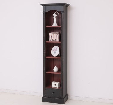 Landhaus Regal Schwarz Kiefernholz Massiv 51x190x33 cm