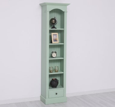 Landhaus Regal Salbei Grün Kiefernholz Massiv 51x190x33 cm