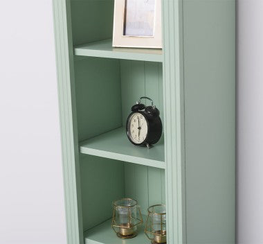 Landhaus Regal Salbei Grün Kiefernholz Massiv 51x190x33 cm
