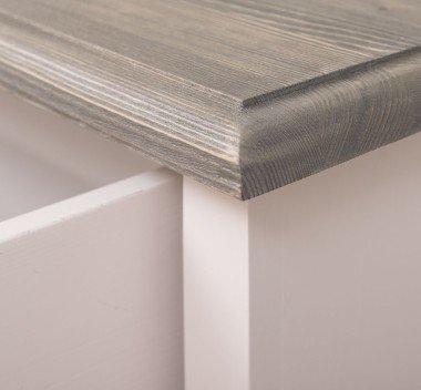 Landhaus Kommode Weiß 110x90x50 cm Kiefernholz massiv