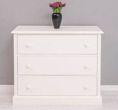 Landhausstil Kommode Weiß 110x90x50 cm Kiefernholz massiv