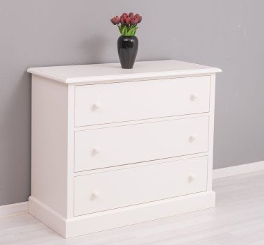Landhausstil Kommode Weiß 110x90x50 cm Kiefernholz massiv