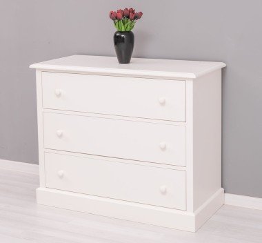 Landhausstil Kommode Weiß 110x90x50 cm Kiefernholz massiv