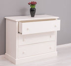Landhausstil Kommode Weiß 110x90x50 cm Kiefernholz massiv