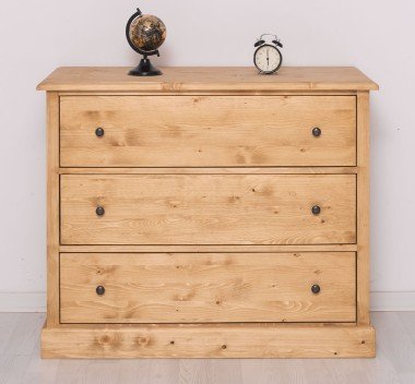 Kommode mit 3 Schubladen 110x90x50 cm Kiefernholz massiv