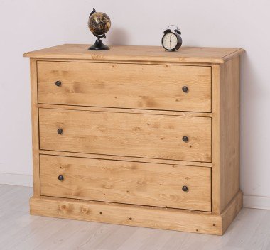 Kommode mit 3 Schubladen 110x90x50 cm Kiefernholz massiv