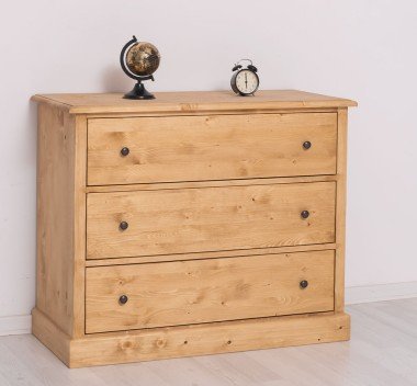 Kommode mit 3 Schubladen 110x90x50 cm Kiefernholz massiv