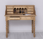 Schreibtisch Sekretär 109x110x60 cm Natur Kiefernholz massiv
