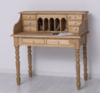 Schreibtisch Sekretär 109x110x60 cm Natur Kiefernholz massiv