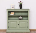 Landhaus Bücherregal Salbei Grün Kiefernholz Massiv 102x102x35 cm