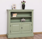 Landhaus Bücherregal Salbei Grün Kiefernholz Massiv 102x102x35 cm