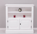 Landhaus Bücherregal Weiß Kiefernholz Massiv 102x102x35 cm