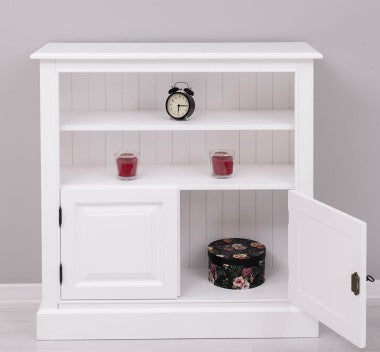 Landhaus Bücherregal Weiß Kiefernholz Massiv 102x102x35 cm