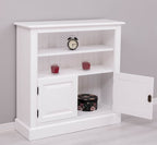 Landhaus Bücherregal Weiß Kiefernholz Massiv 102x102x35 cm