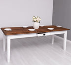 Esstisch aus Massivholz im Landhausstil 210 × 90  cm Eichenplatte Dunkelbraun