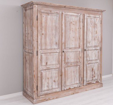 Schrank Shabby Chic Kleiderschrank 212x210x67 cm Kiefernholz massiv