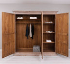 Schrank Shabby Chic Kleiderschrank 212x210x67 cm Kiefernholz massiv