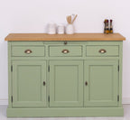 Sideboard Hellgrün Landhausmöbel Kiefernholz Massiv 134x90x50 cm
